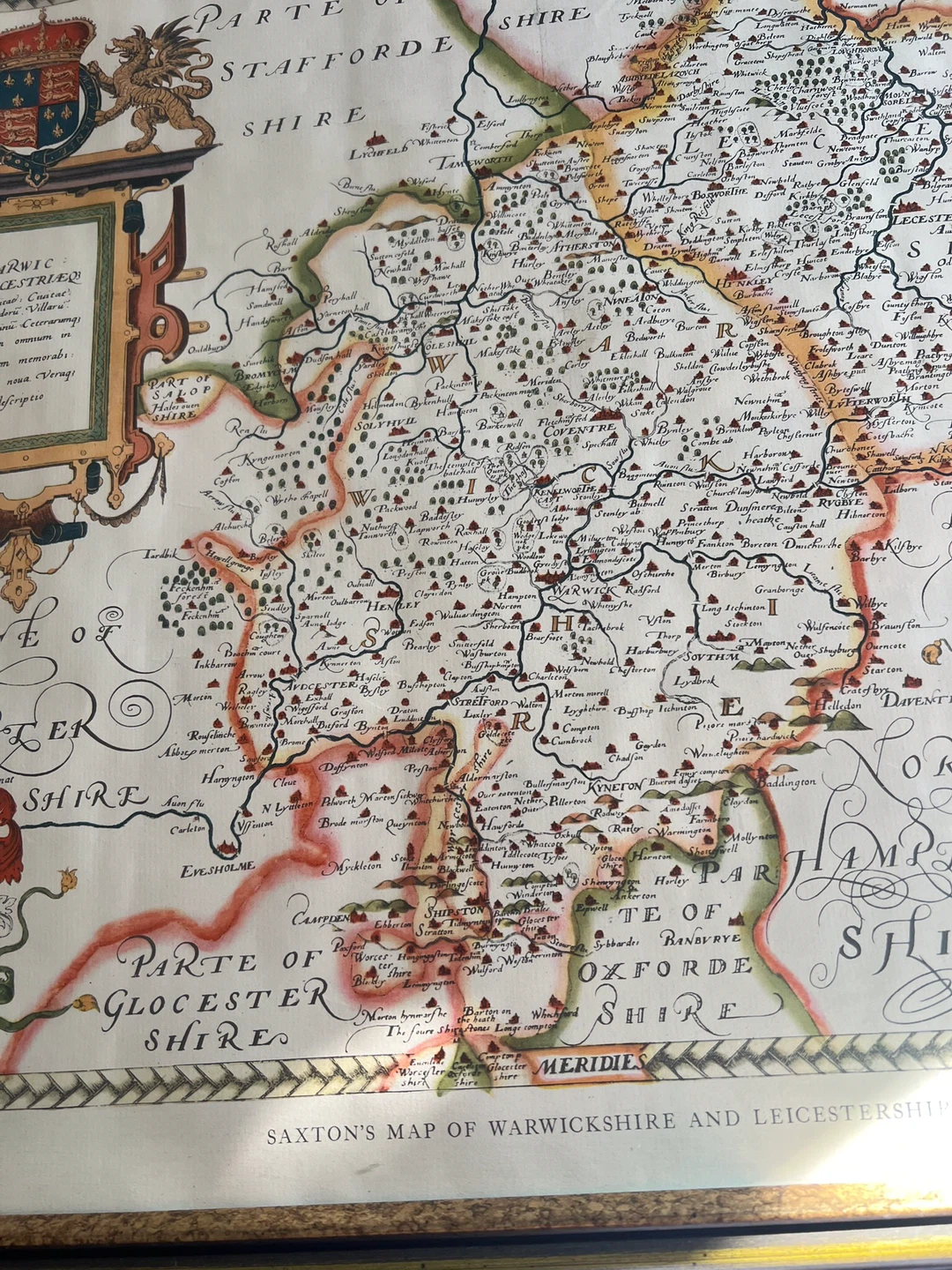 Saxton's Map of Warwickshire and Leicestershire, 1576 - photo 3