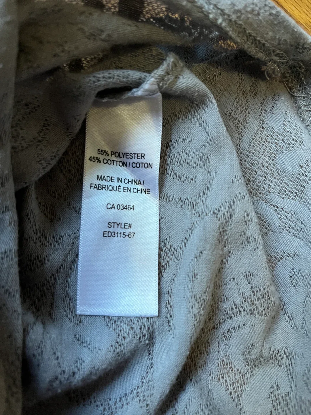 Ricki’s women’s medium top, jacquard floral, cap sleeve, grey image indicator(8)