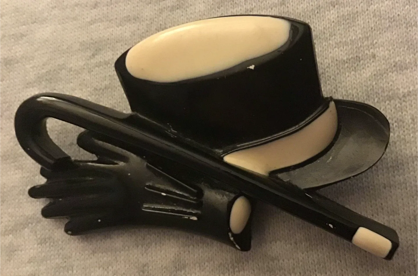 Vintage Top Hat Cane Glove Broach thumbnail
