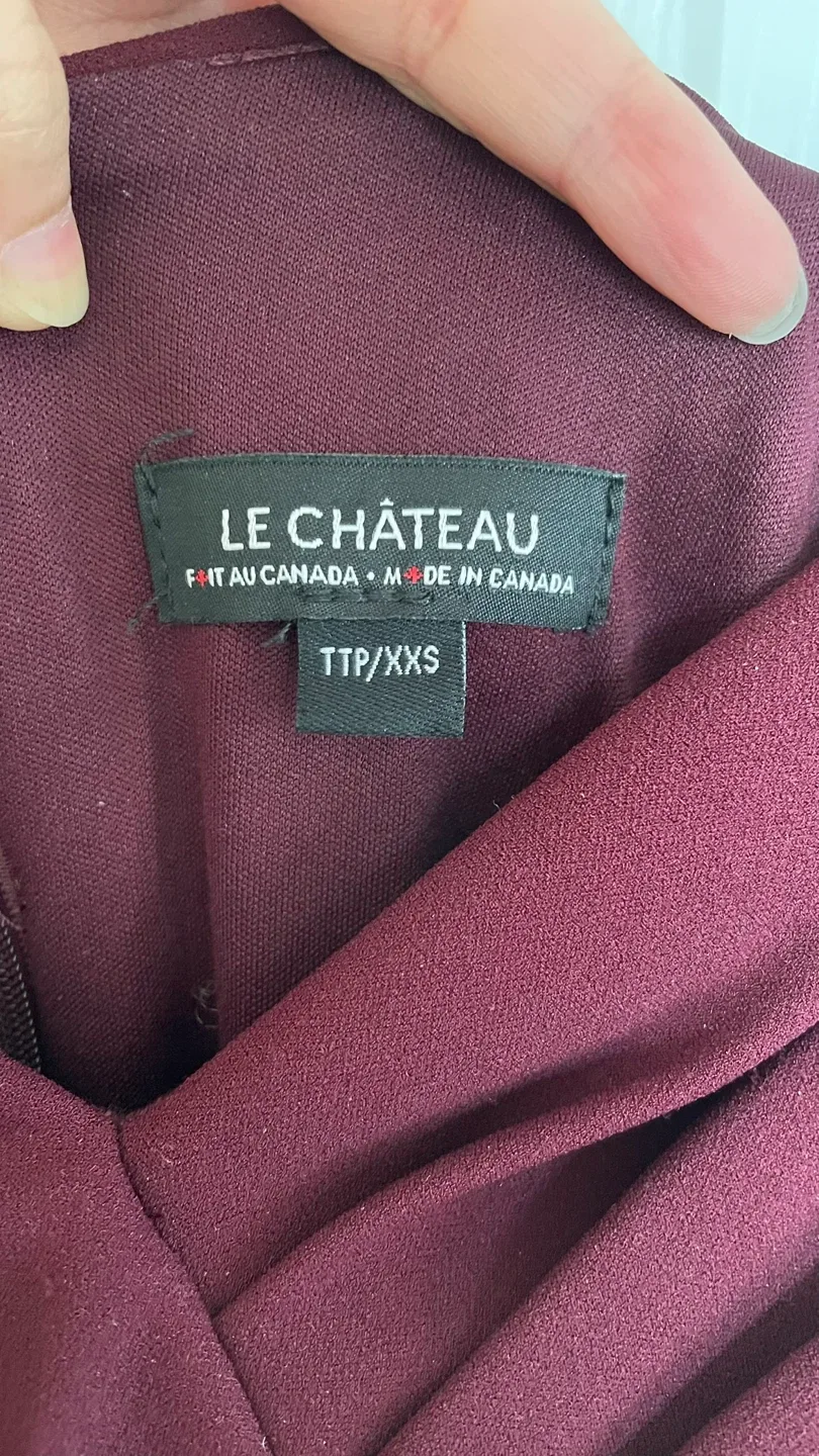 Le Chateau Burgundy Off-Shoulder Dress - Size XXS image indicator(3)