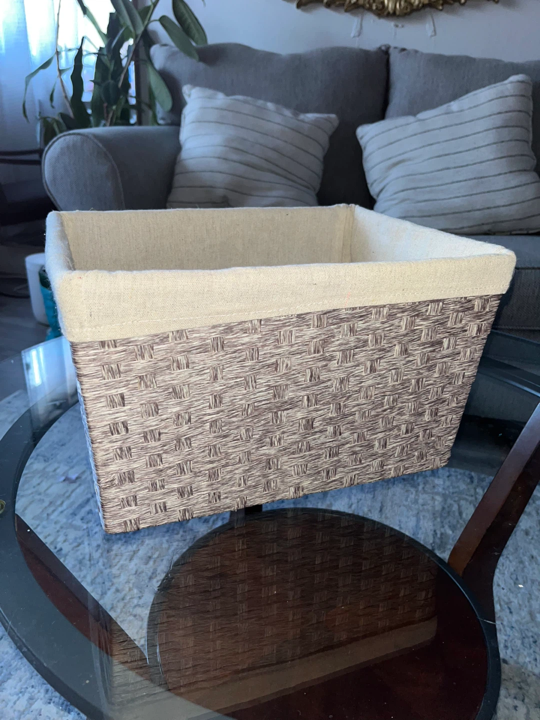 Woven Storage Basket with Liner - photo 2