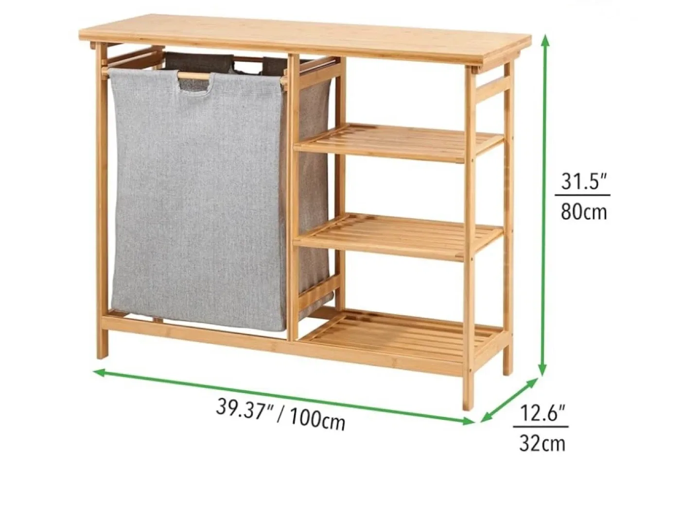 Bamboo Laundry Hamper with Shelves image indicator(3)