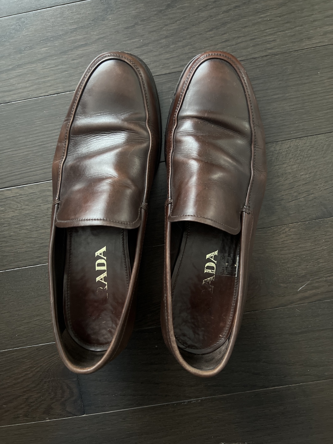 Prada Brown Leather Loafers Size 7