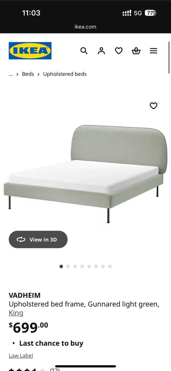 Beautiful IKEA Vadheim King Bed Frame - photo 3