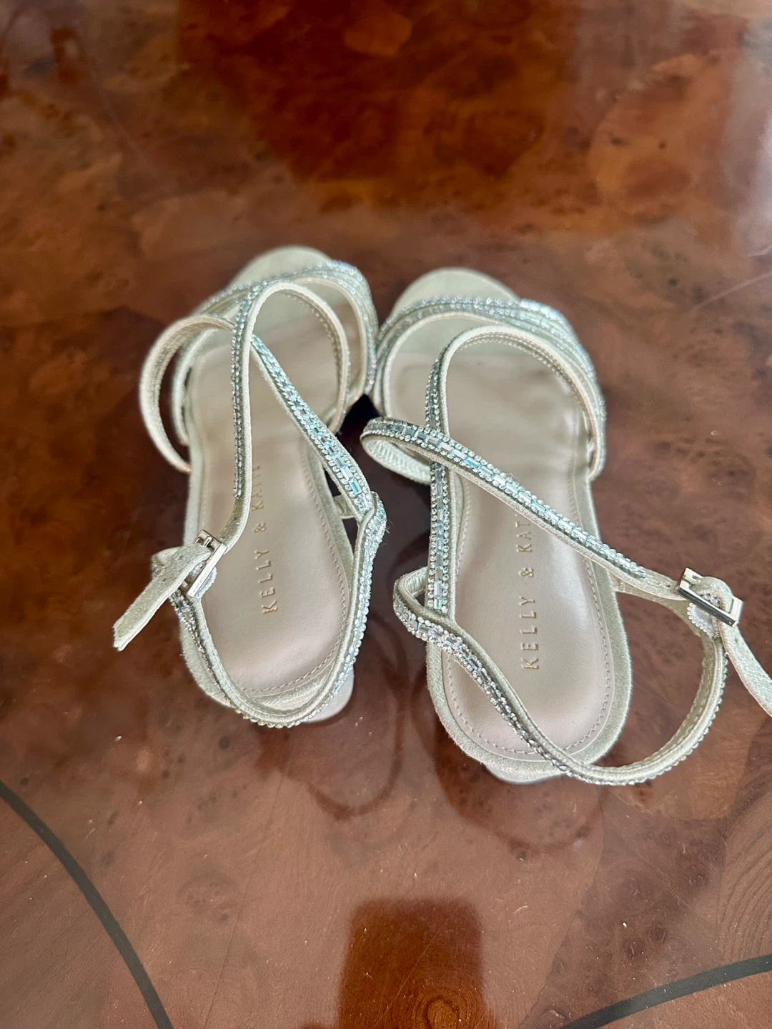Kelly & Katie Rhinestone Wedge Sandals - photo 4