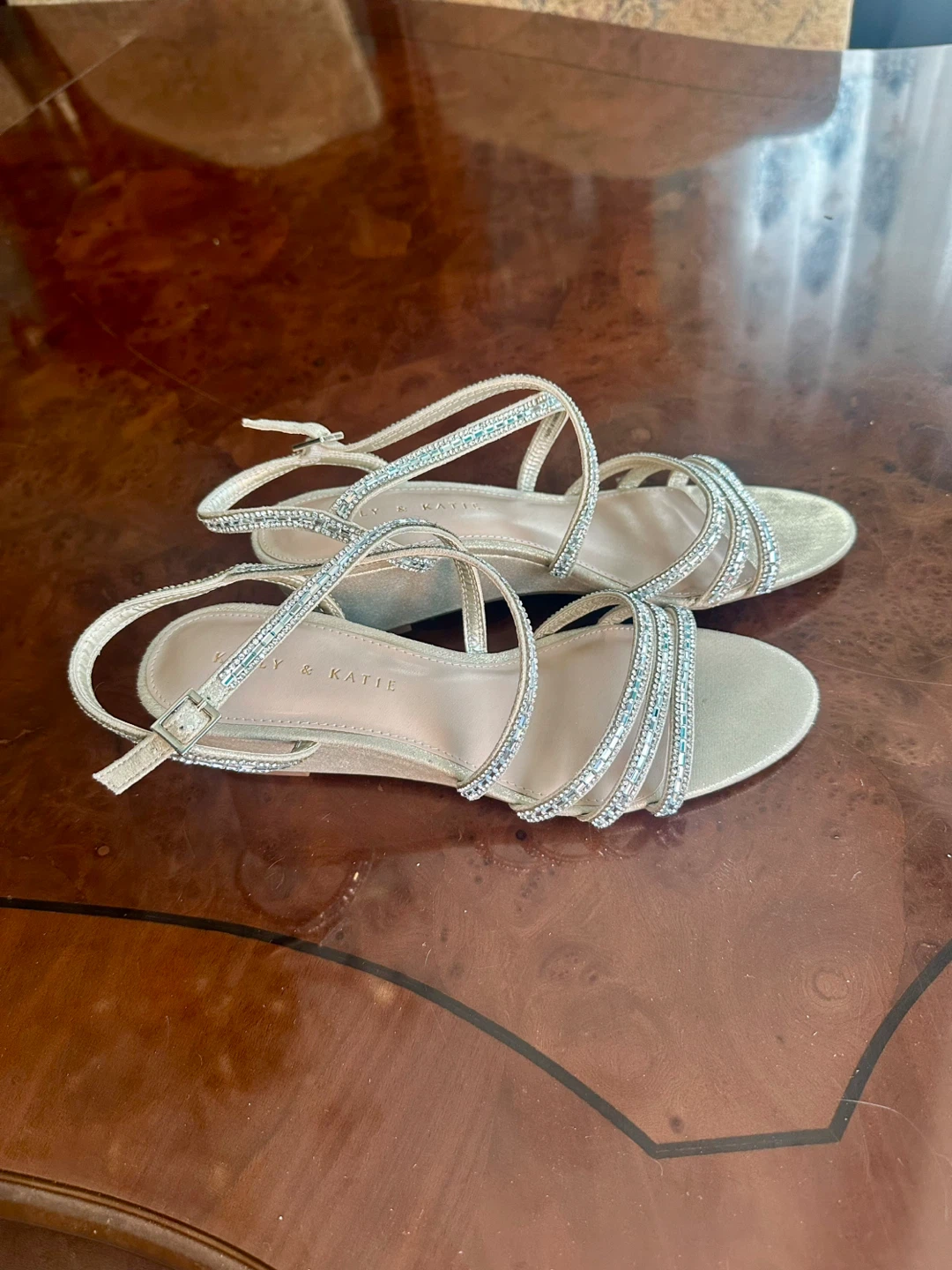 Kelly & Katie Rhinestone Wedge Sandals - photo 3