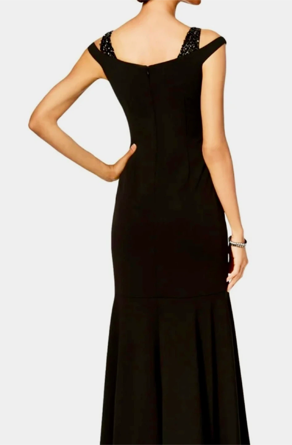 Adrianna Papell Black Embellished Neckline Gown - photo 2