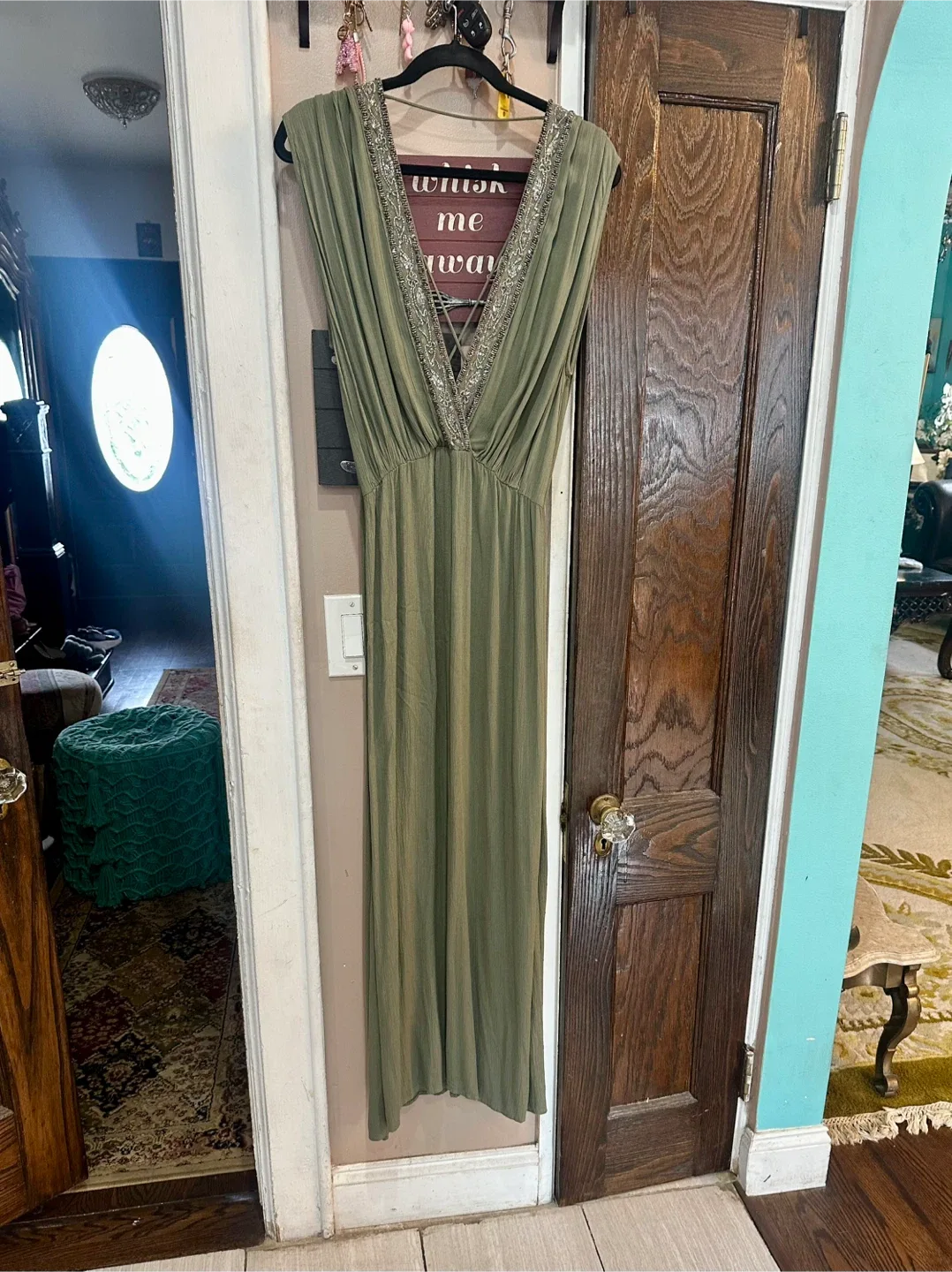 GOA Olive Green Maxi Dress - Size L thumbnail