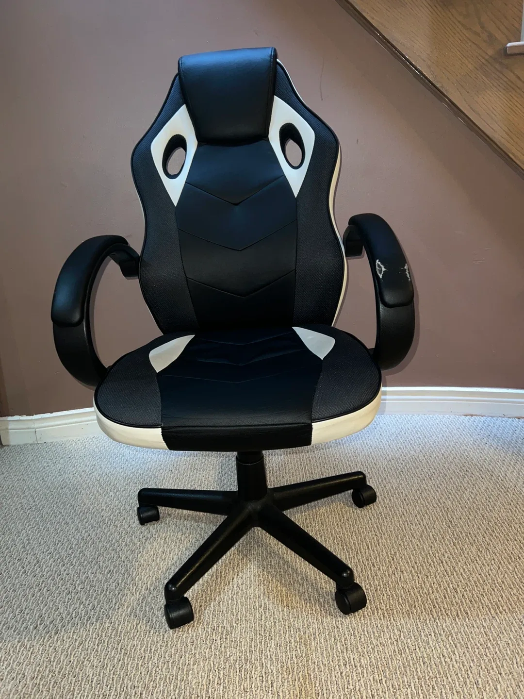 Black & White Racing Style Office / Gaming Chair – Adjustable thumbnail