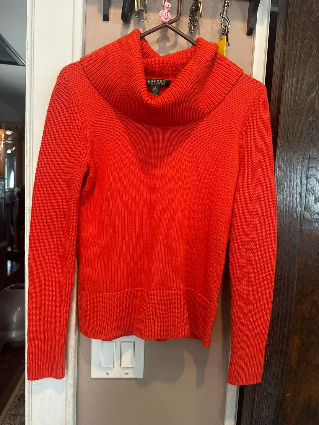 Lauren Ralph Lauren Orange Cowl Neck Sweater - Size S thumbnail