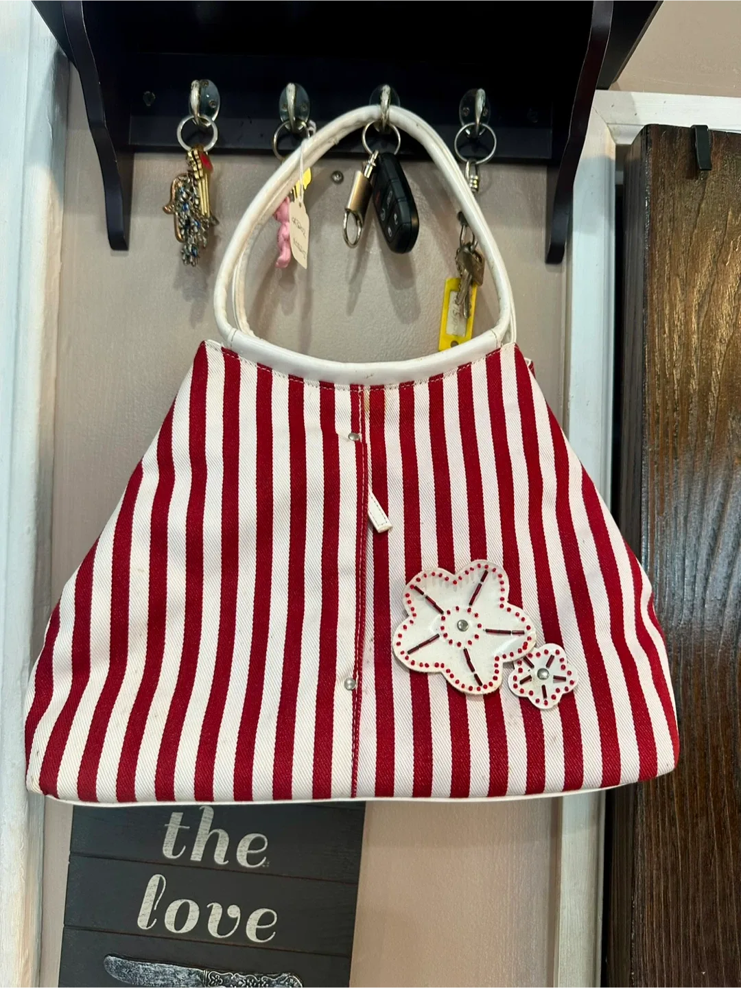 Red & White Striped Tote Bag thumbnail