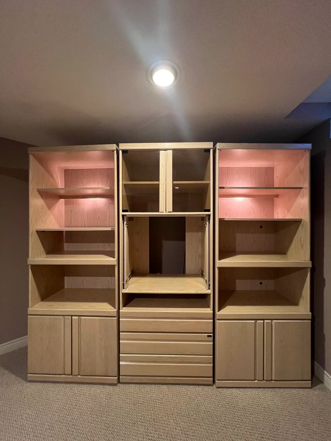 Pallisar Wooden Wall Unit with Storage image indicator(3)