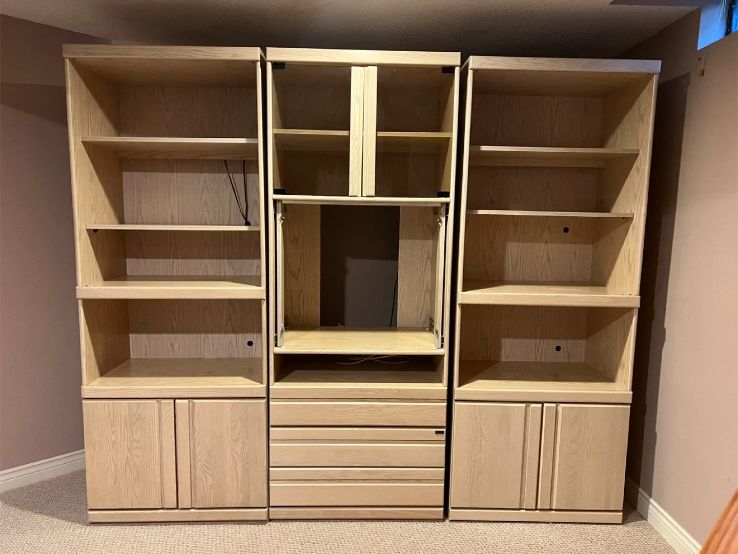 Pallisar Wooden Wall Unit with Storage image indicator(4)