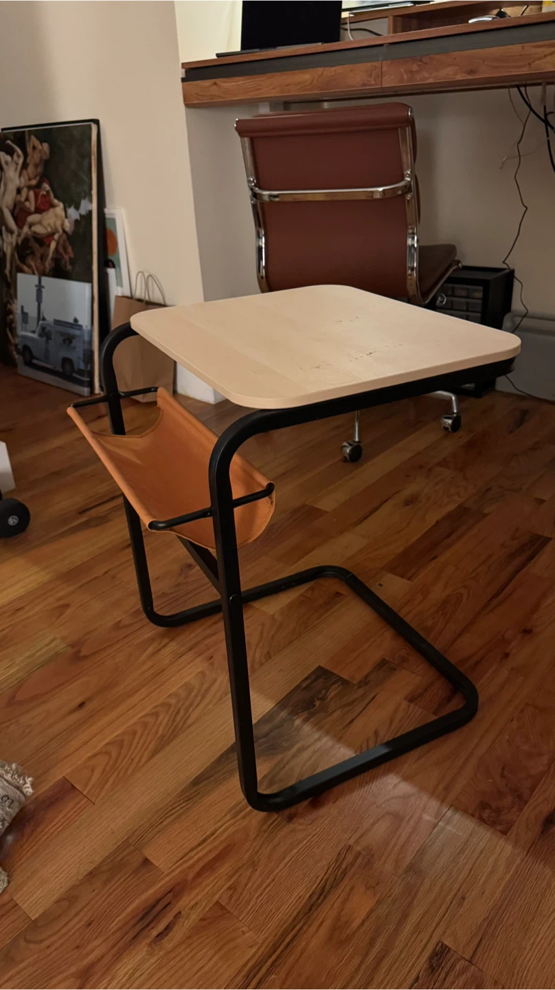 IKEA Side Table - Anthracite/Birch Effect Dark Yellow - photo 2