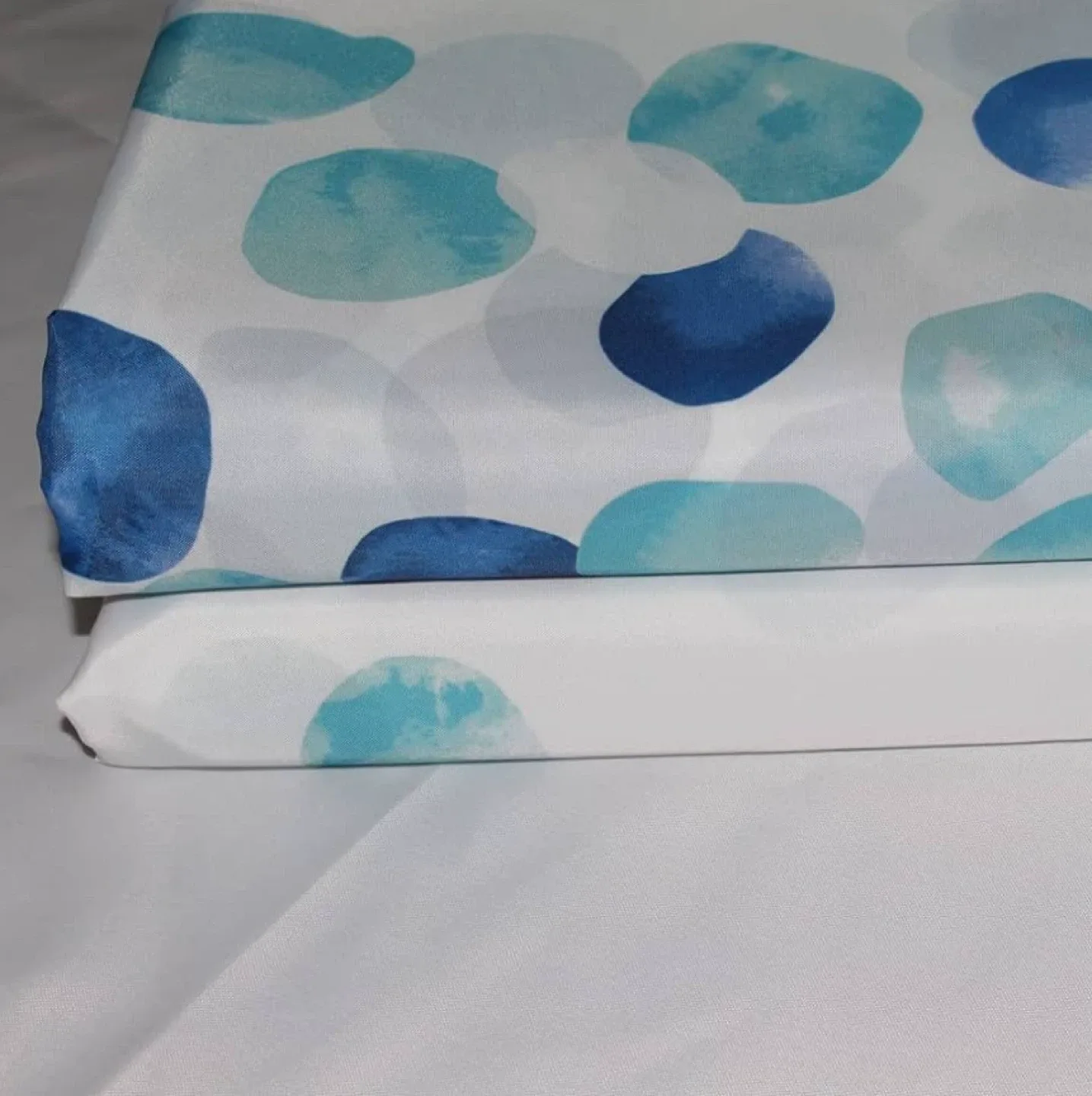 Set of Blue Polka Dot Shower Curtain and Bathmat Blue image indicator(7)