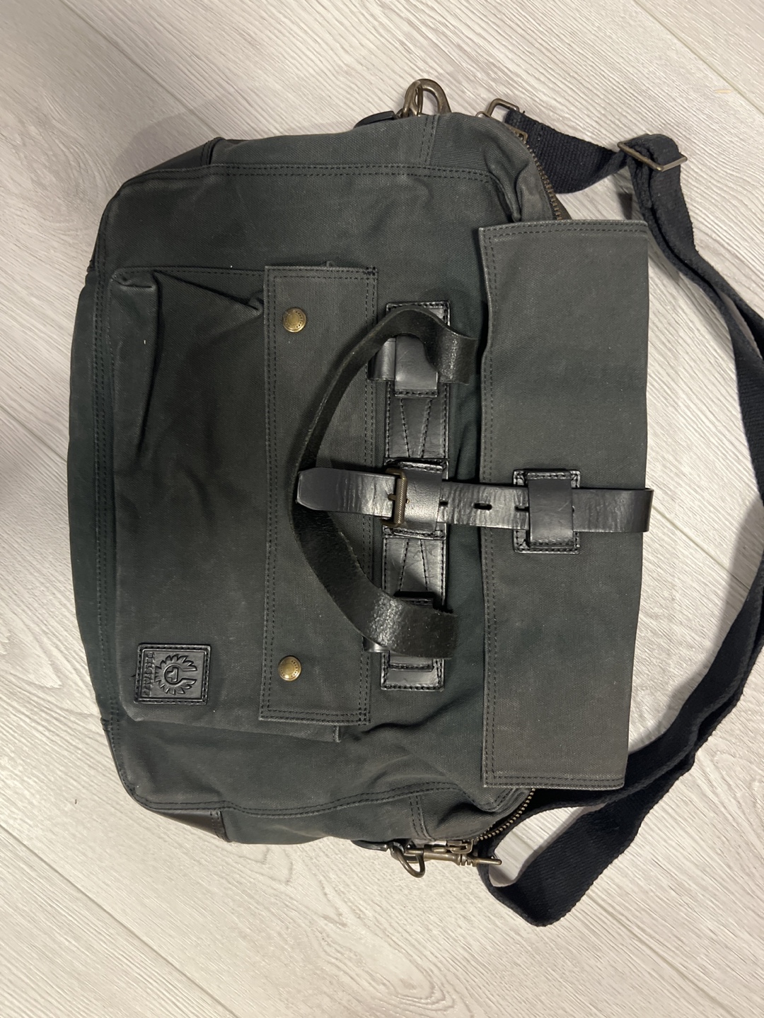 Belstaff Black Canvas & Leather Bag