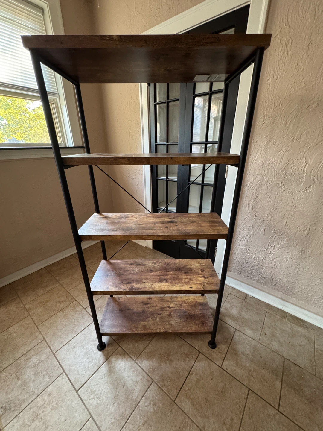 Industrial Style 5-Tier Bookshelf
