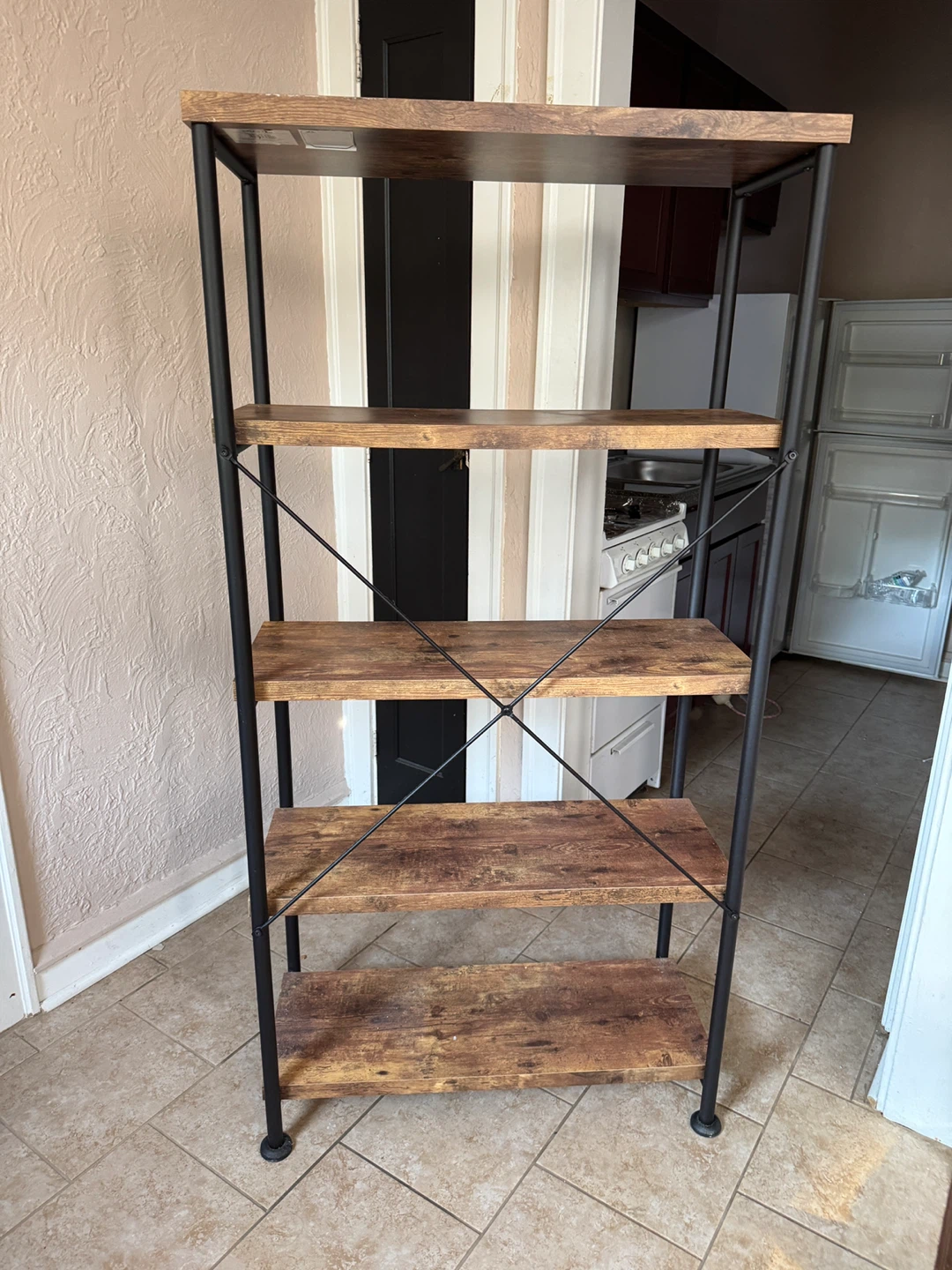 Industrial Style 5-Tier Bookshelf - photo 2