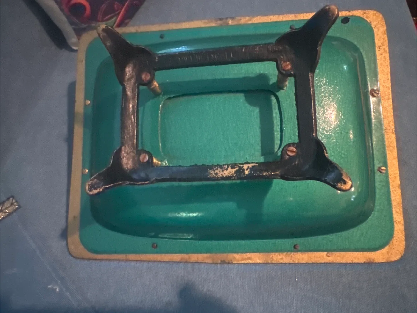 Vintage Cloisonné Enamel Tray with Stand image indicator(2)