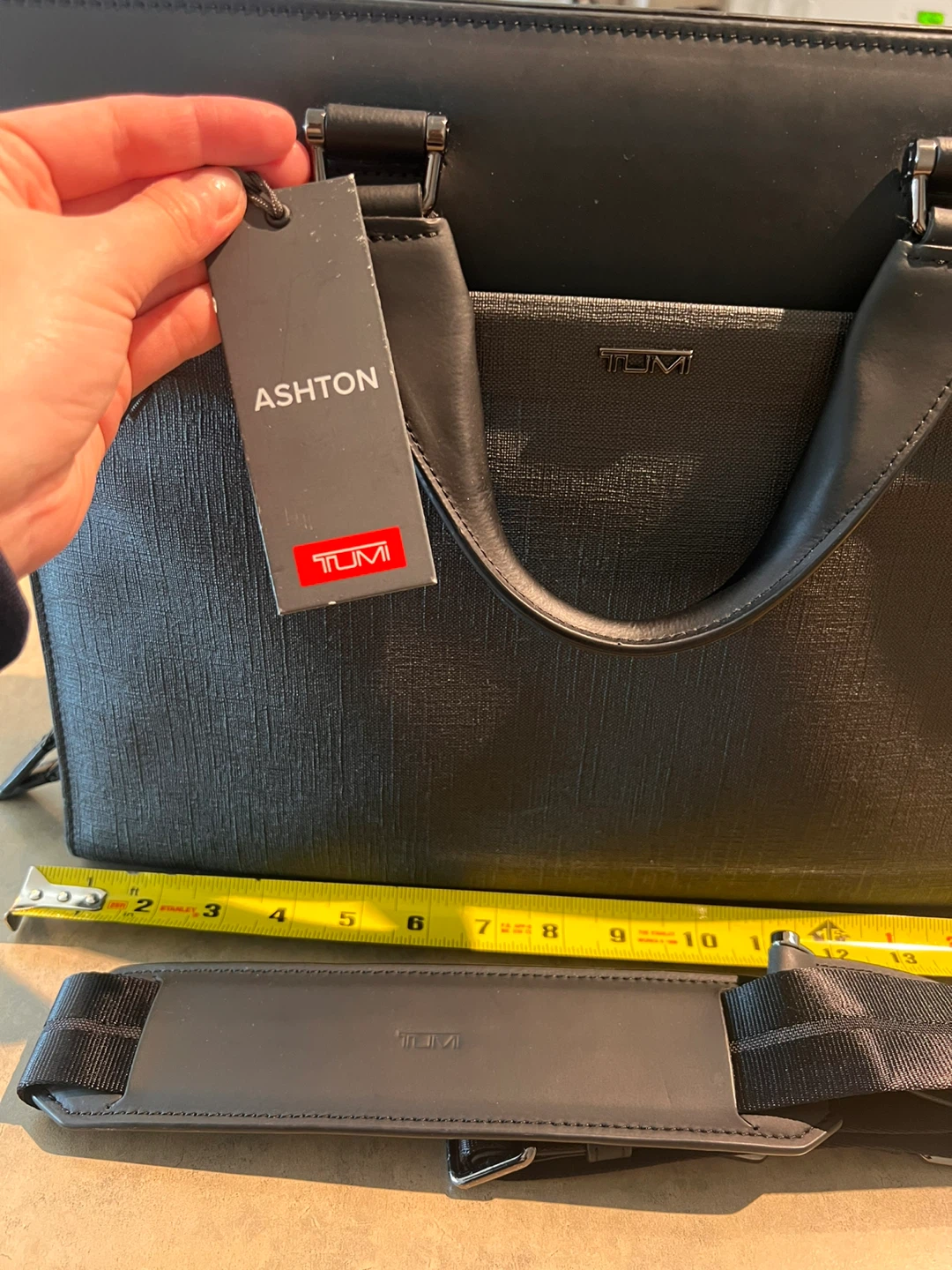 Tumi Ashton Black Leather Briefcase