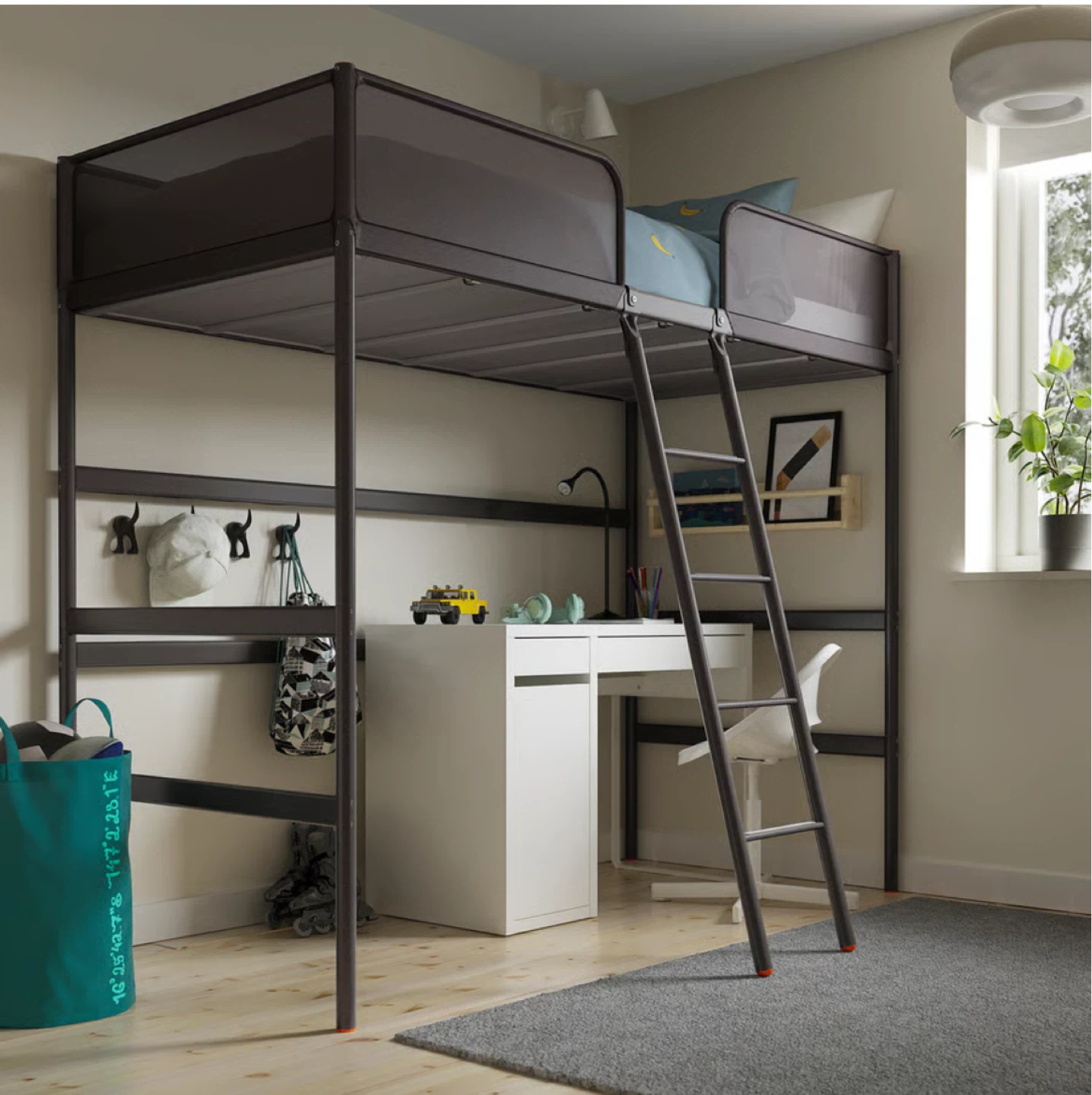 IKEA SVÄRTA Loft Bed Frame - Metal, Twin