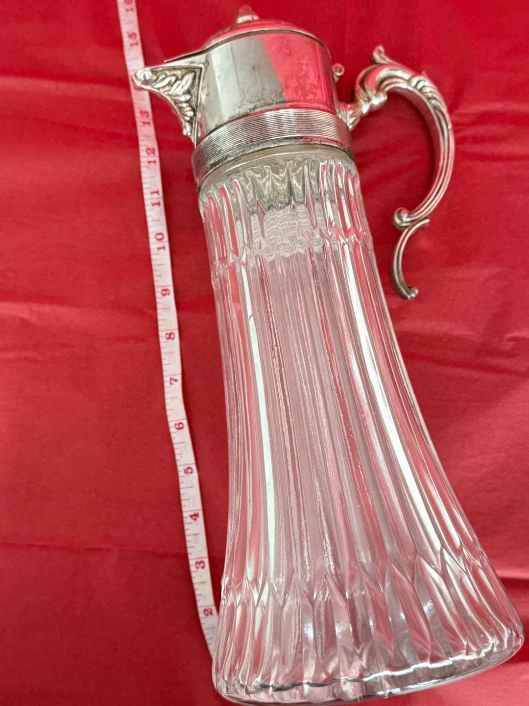 Silver Plated Italy EP Zinc Glass Carafe image indicator(4)