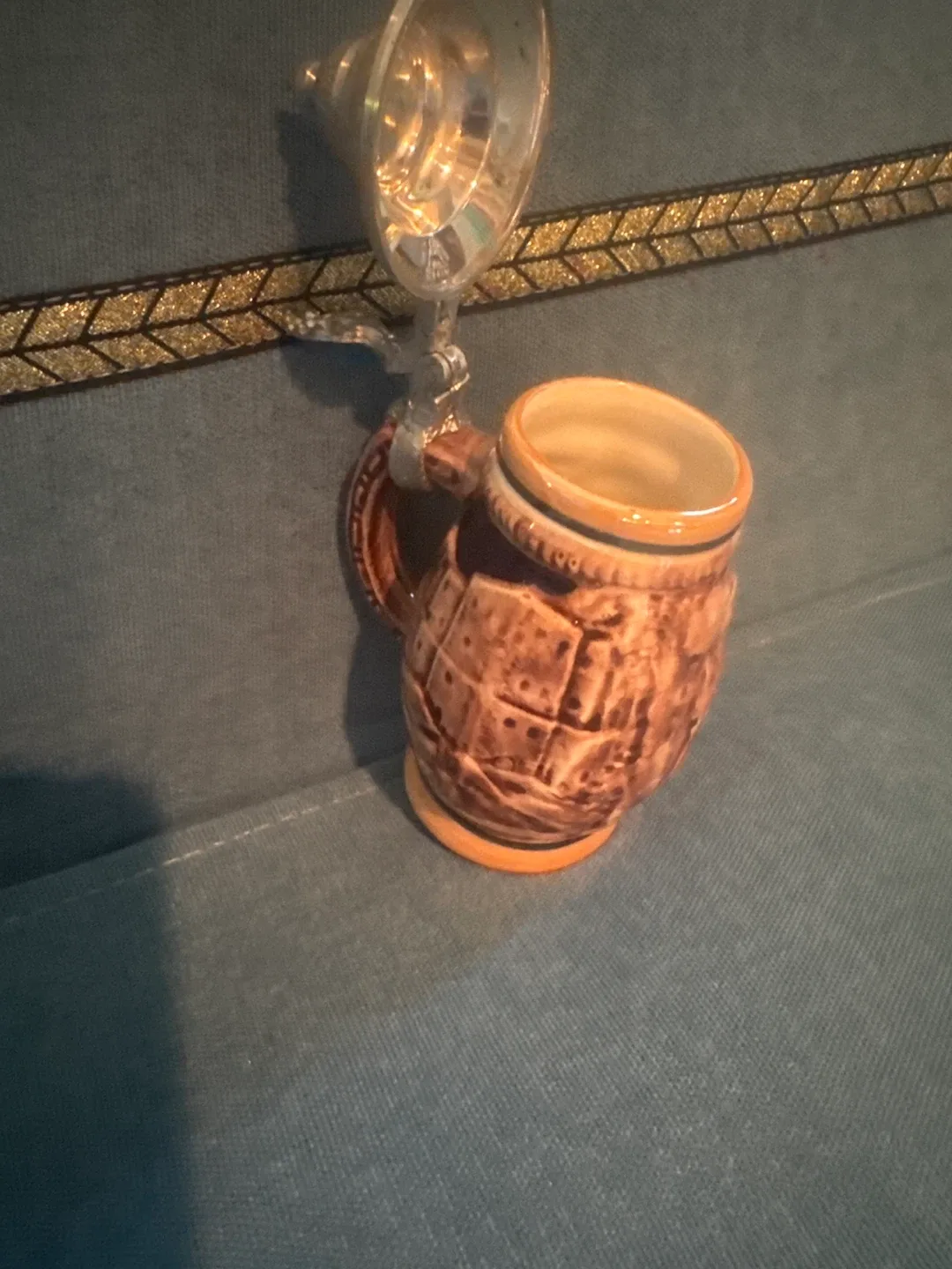 Vintage German Beer Stein with Pewter Lid image indicator(2)