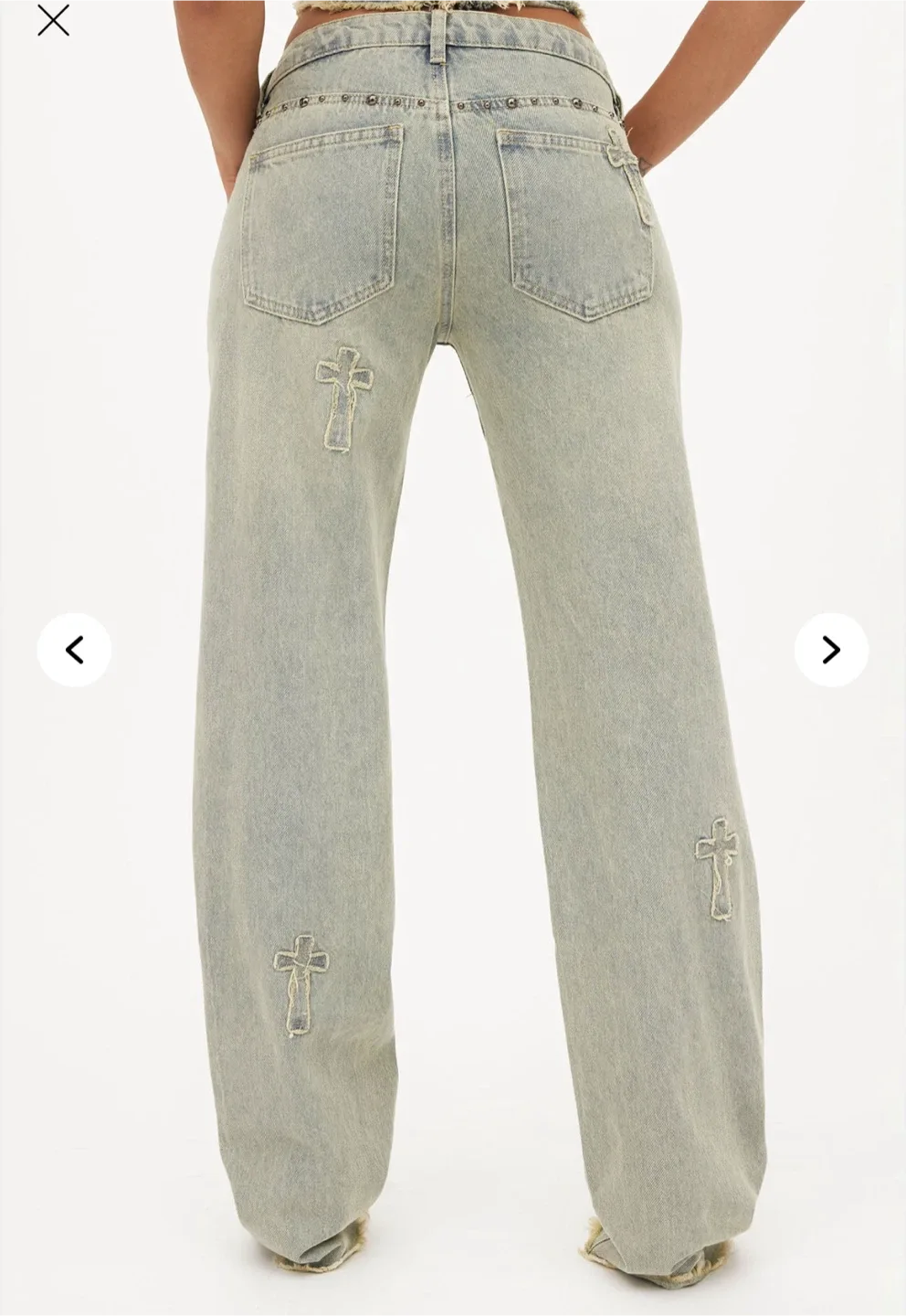 Fashion Nova Blue Cross Jeans image indicator(2)