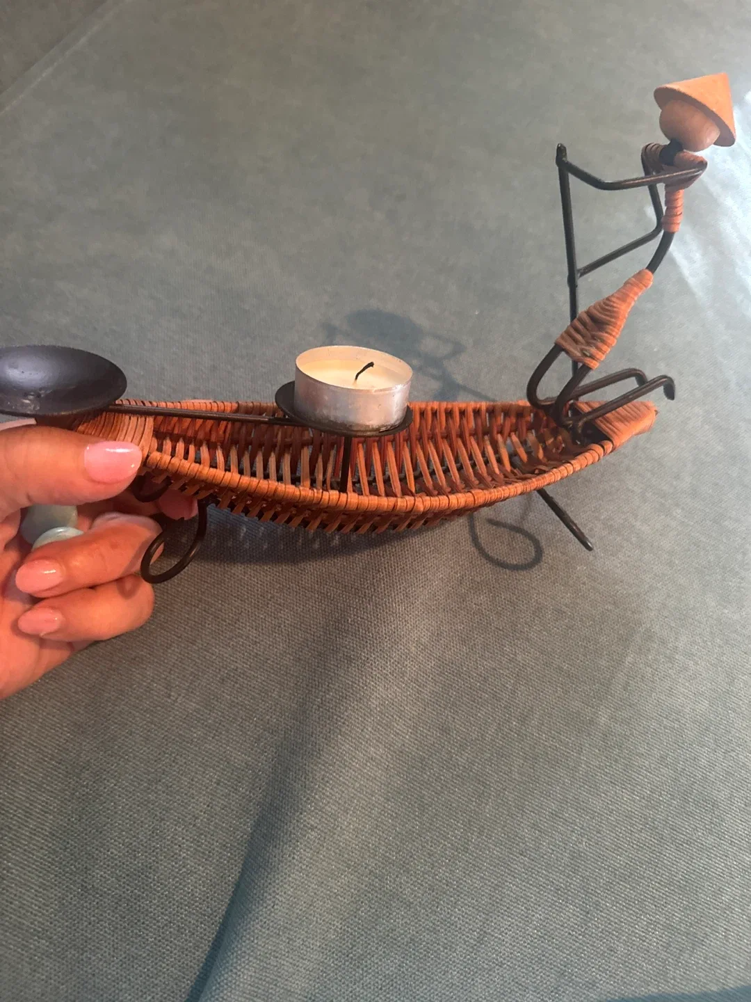 Wicker Boat Candle Holder image indicator(3)