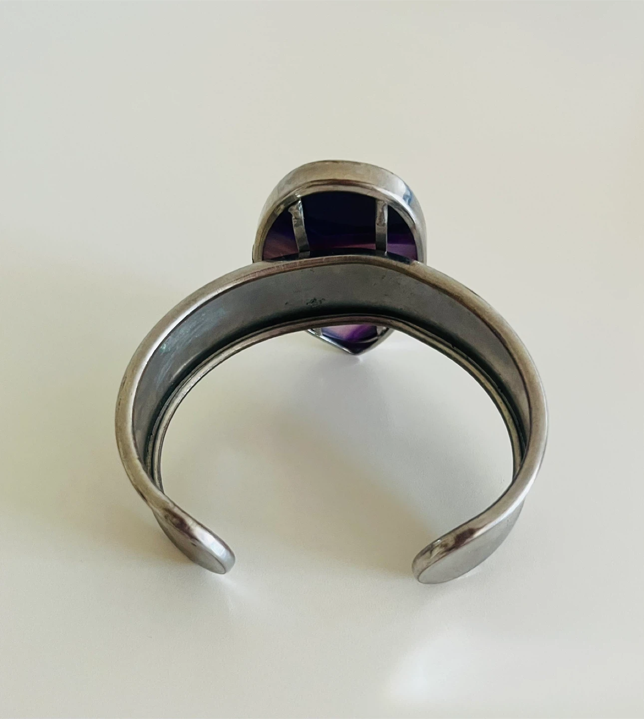 Purple Amethyst-Agate Stone Cuff Bracelet - photo 3