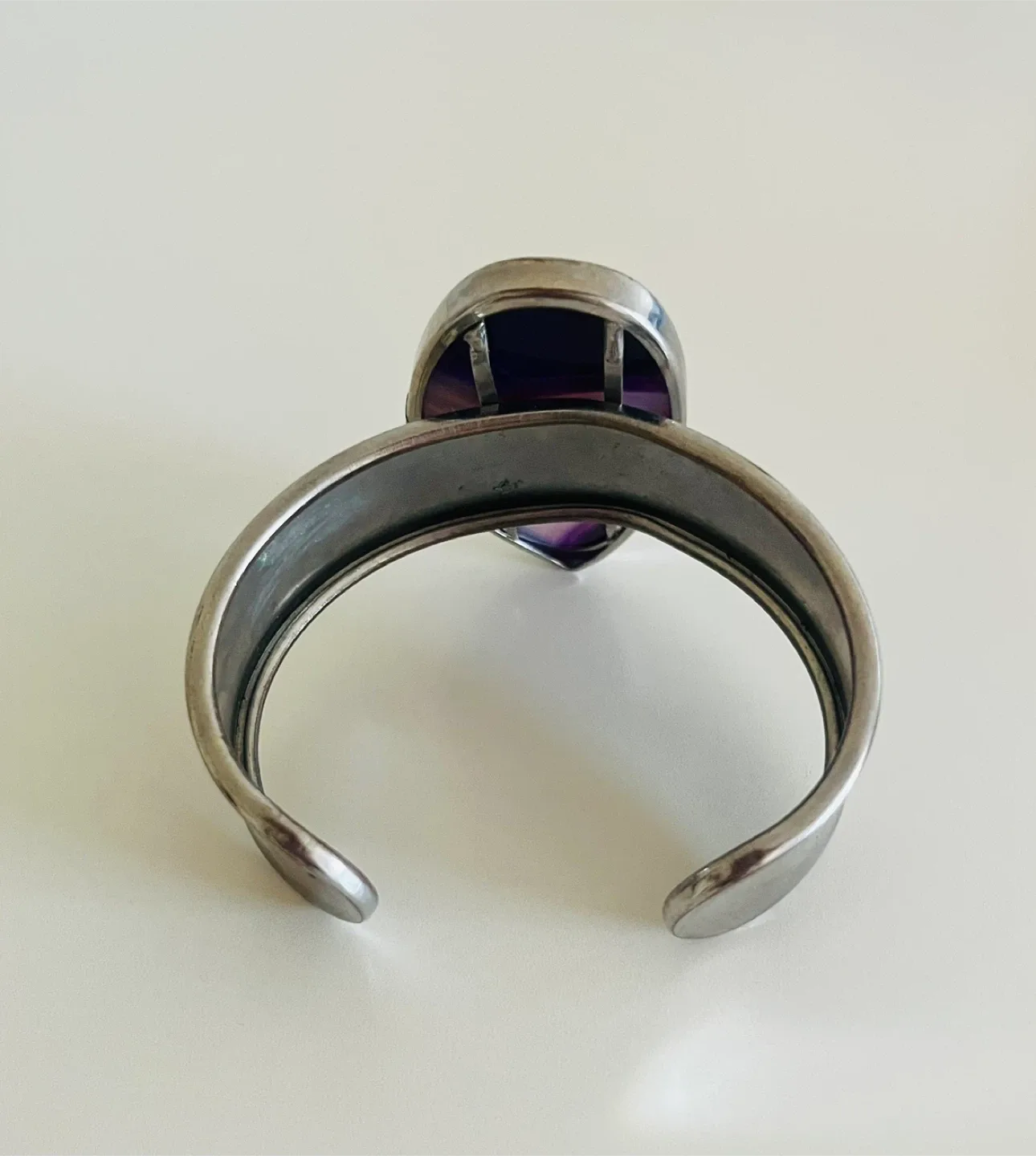 Purple Amethyst-Agate Stone Cuff Bracelet image indicator(3)