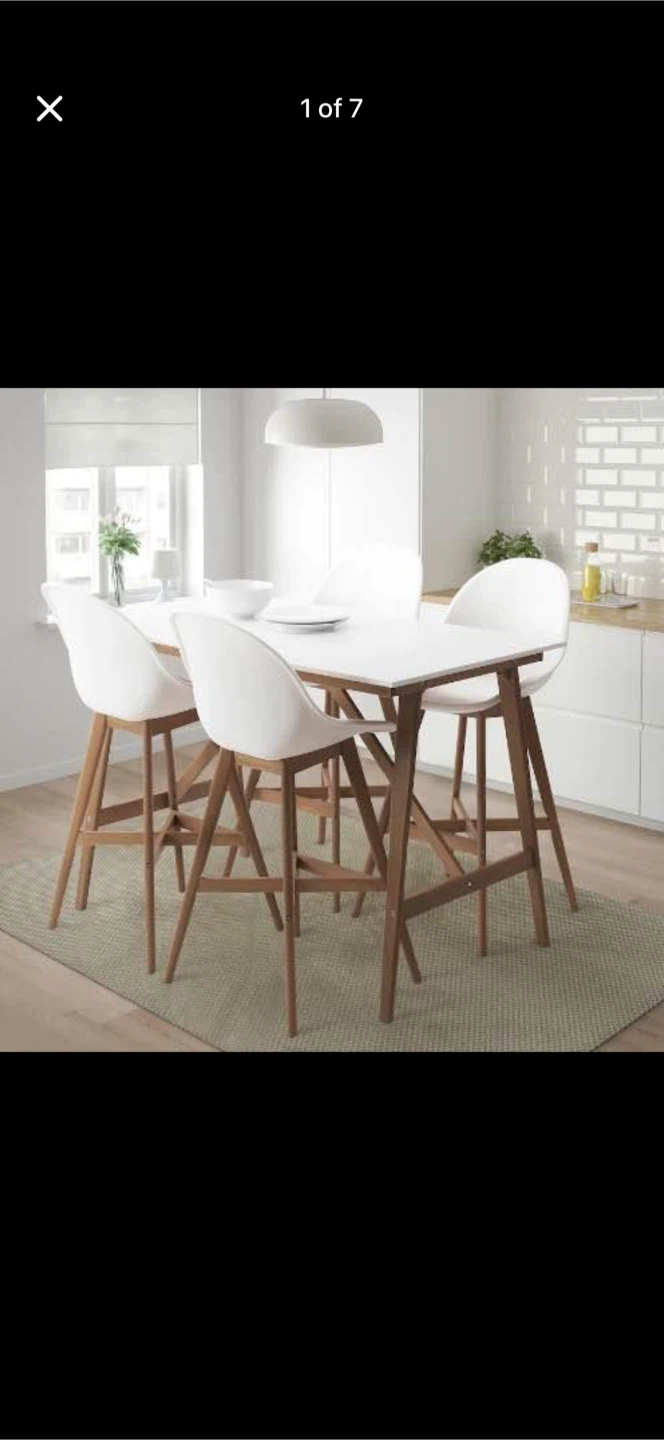 White Dining Table with 4 Chairs - photo 5