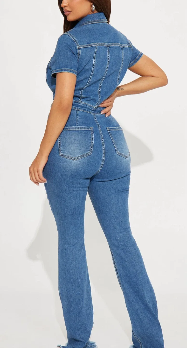 Fashion Nova Denim Jumpsuit image indicator(2)