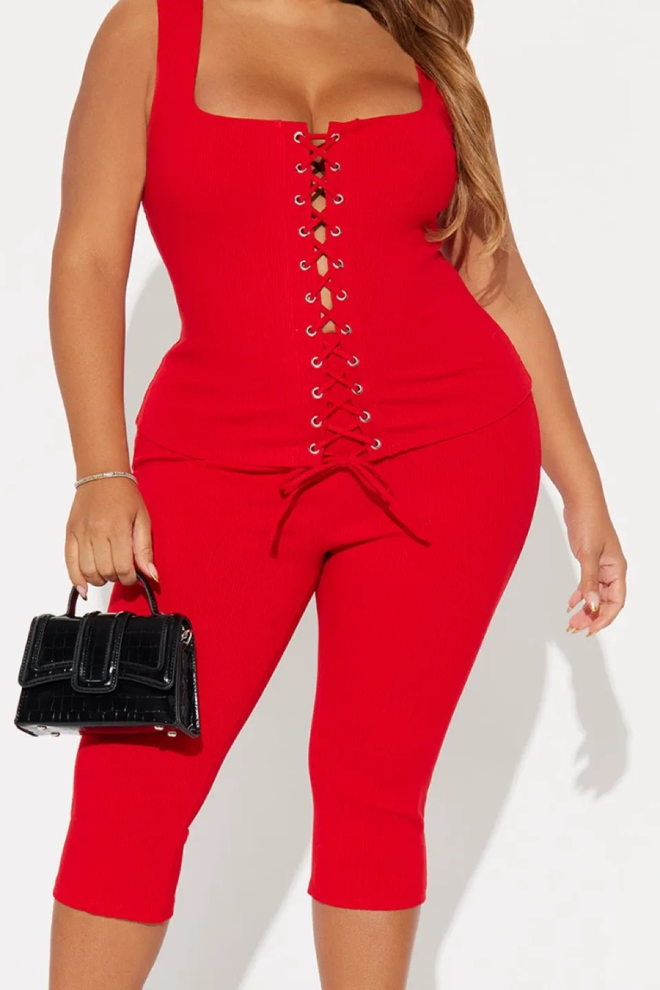 Fashion Nova Red Two Piece set image indicator(2)