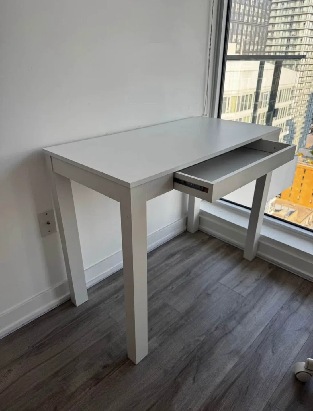 MUST GO TODAY! White Desk with Drawer (98cm x 51cm) image indicator(2)