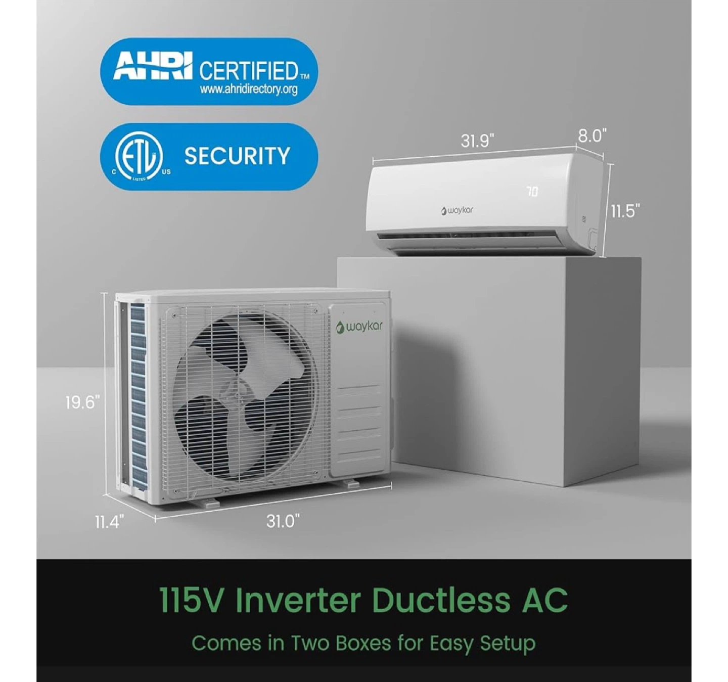 Waykar 12000 BTU Wifi Ductless AC - photo 5