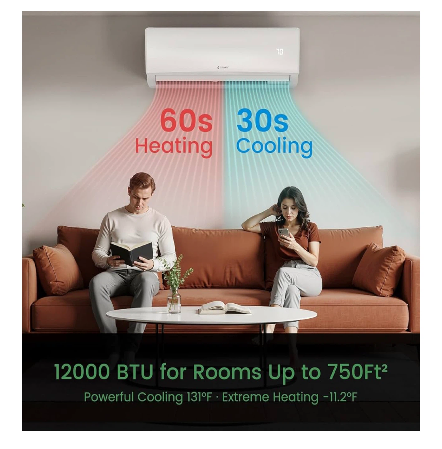 Waykar 12000 BTU Wifi Ductless AC - photo 2