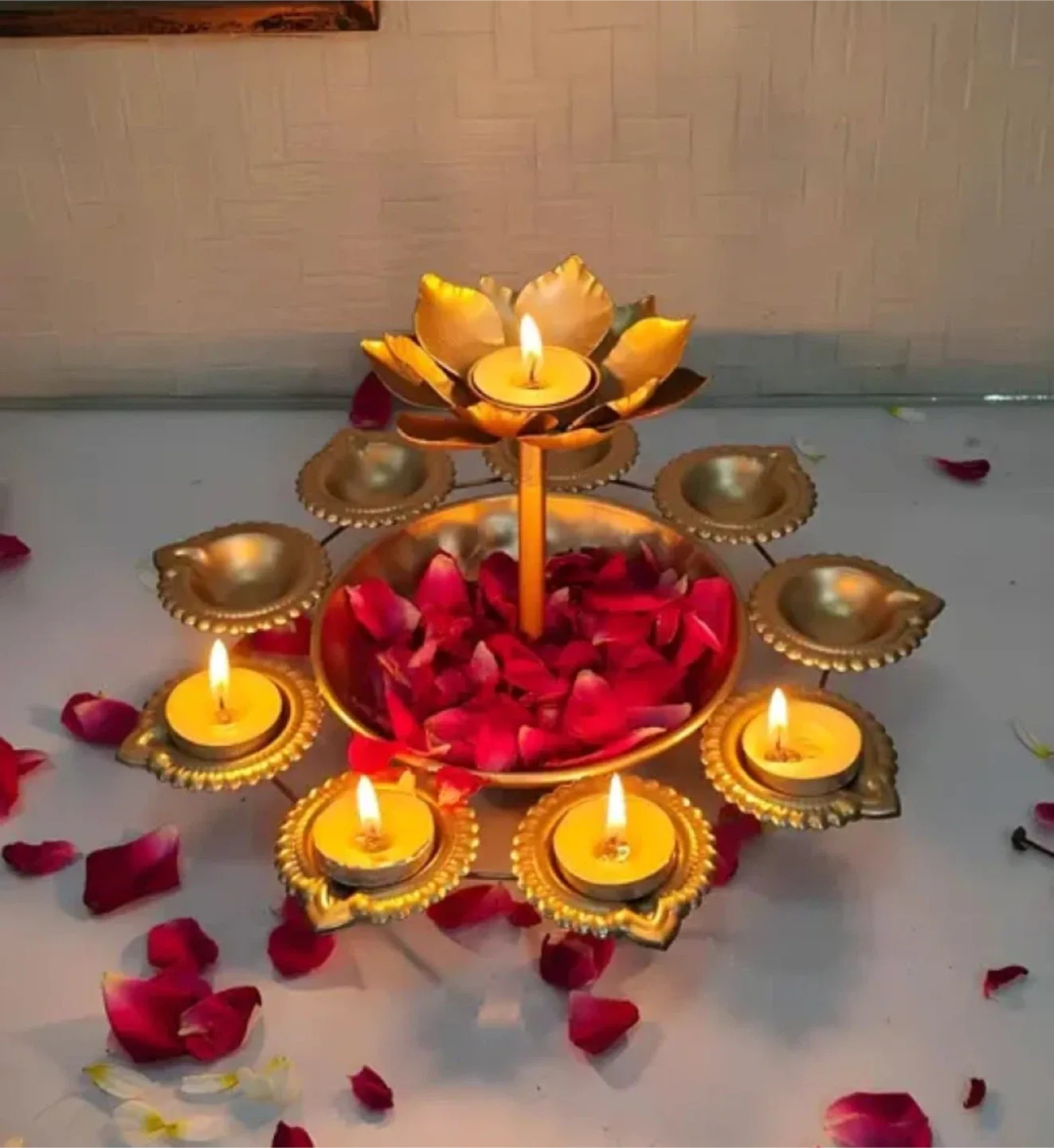 Decorative Diwali Candle Holder/ Urli thumbnail