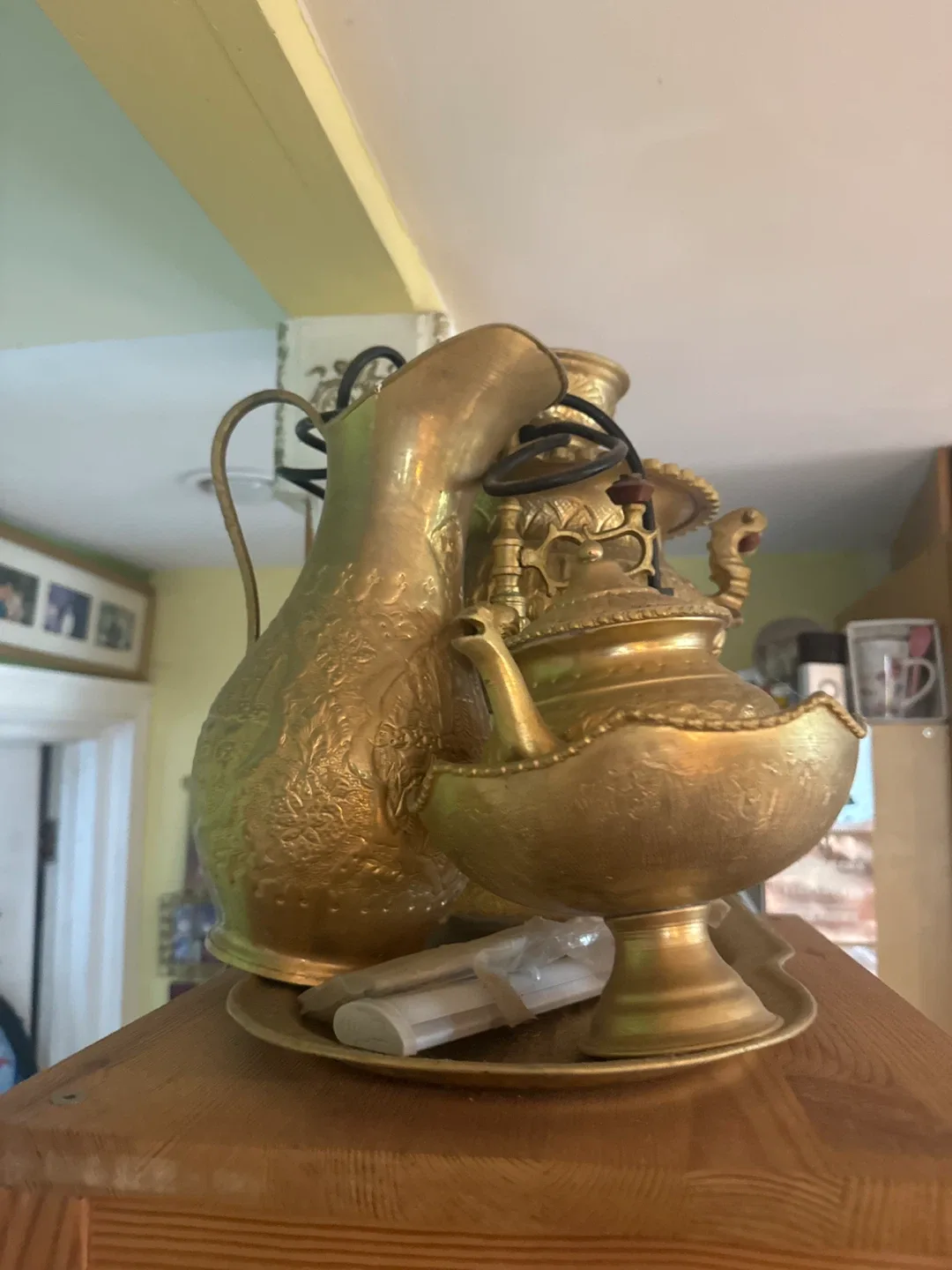 Vintage Gold-colored Pitcher & Samovar image indicator(2)