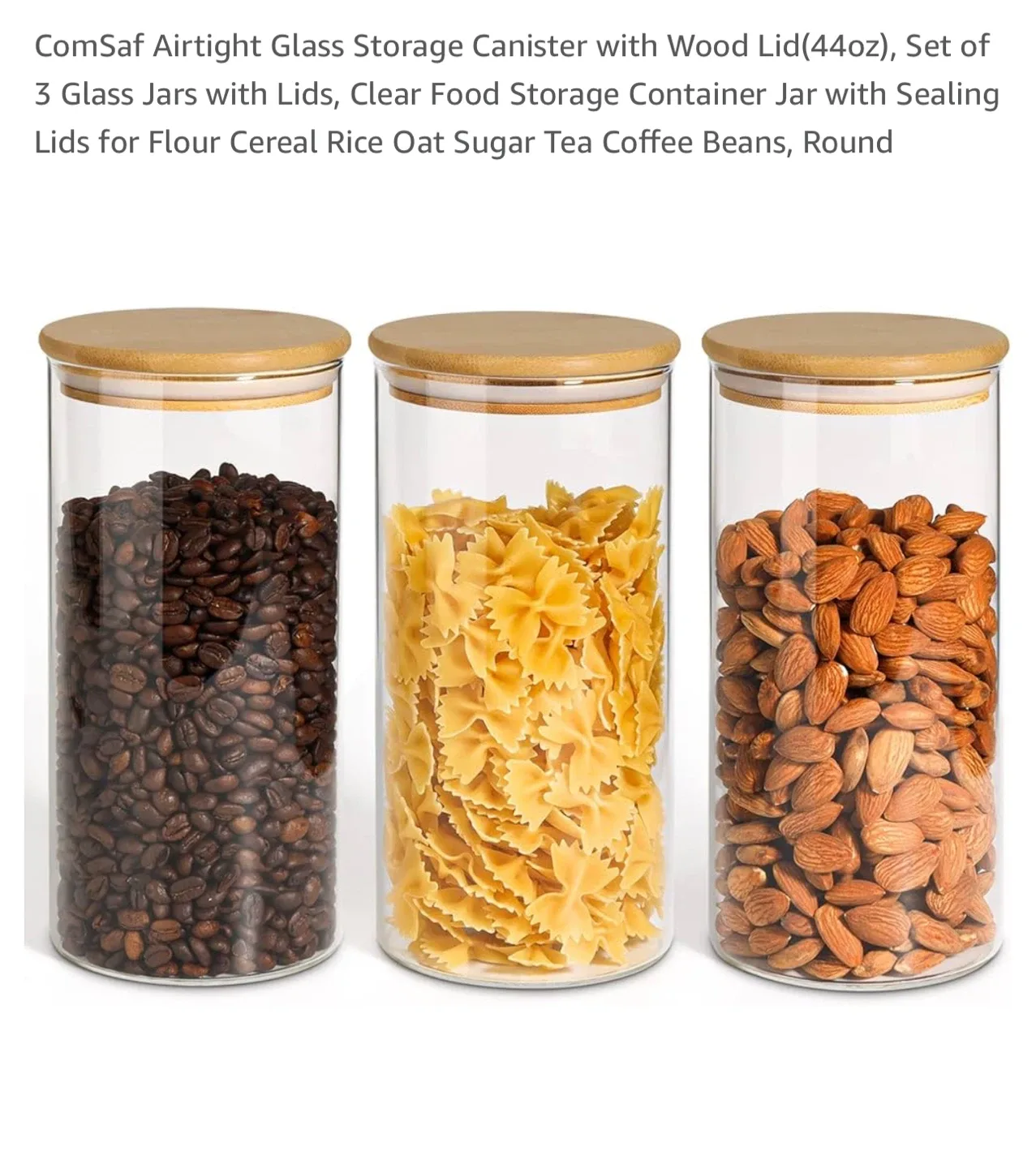 ComSaf Airtight Glass Storage Canisters (Set of 3) thumbnail
