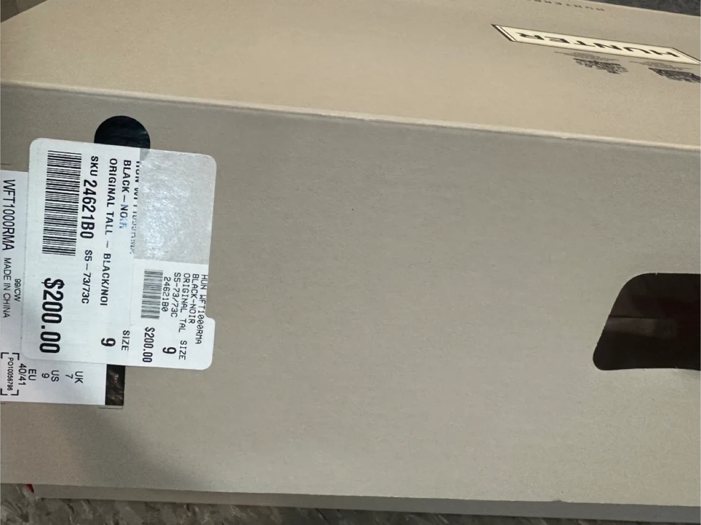 Hunter Original Tall Black Rain Boots - Size 9 - New in Box image indicator(5)