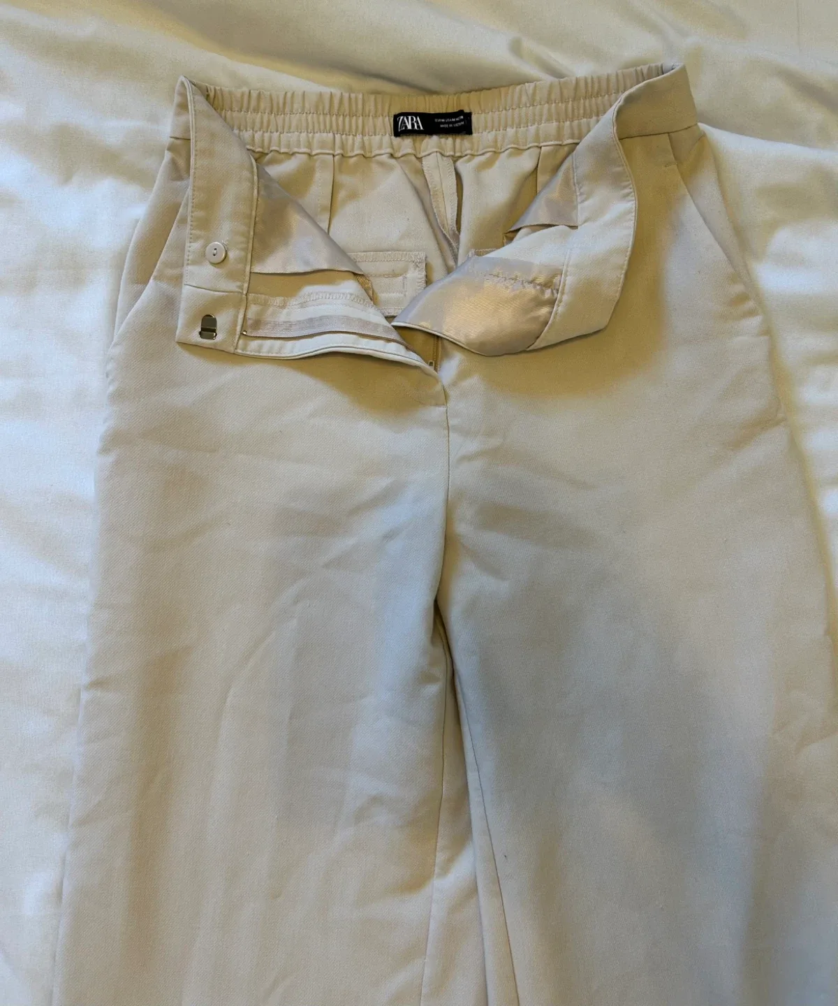 Zara Beige Wide Leg Pants - size medium image indicator(2)