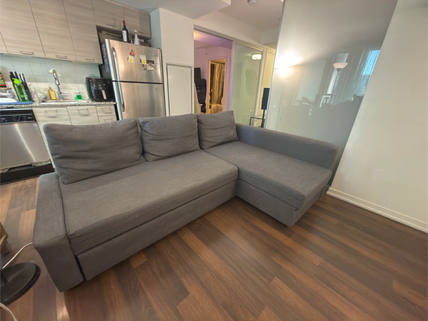Grey IKEA Sofa with Storage
