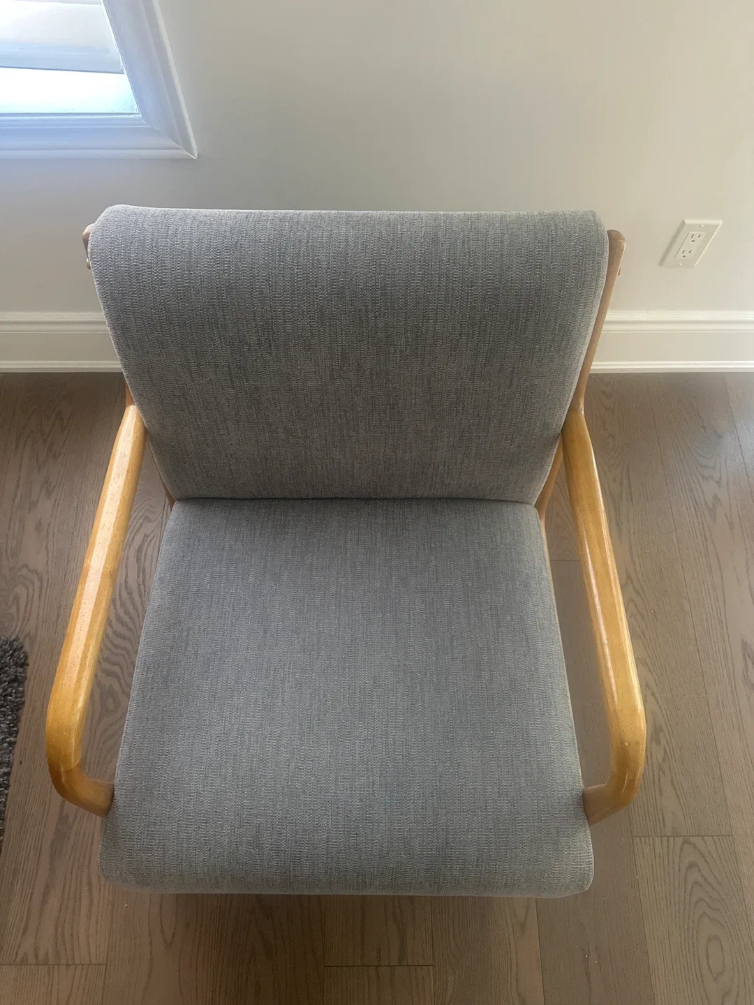 Grey Armchair with Wooden Frame image indicator(2)
