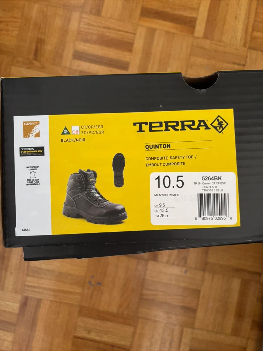 Terra TREMORSRBLK CTCPESBR Black Work Boots - Size 10.5 image indicator(7)