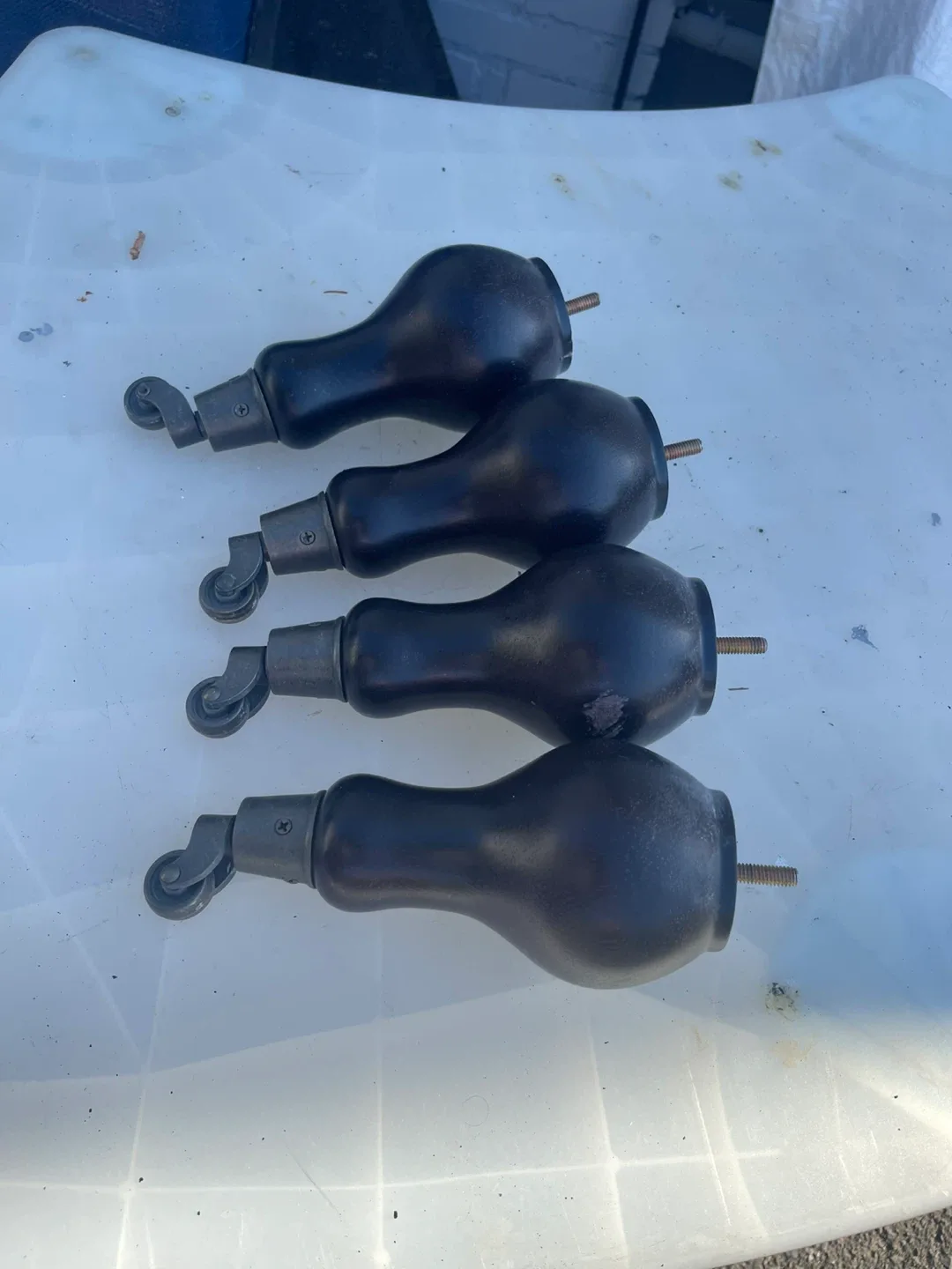 Set of 4 Black Furniture Legs with Casters image indicator(2)