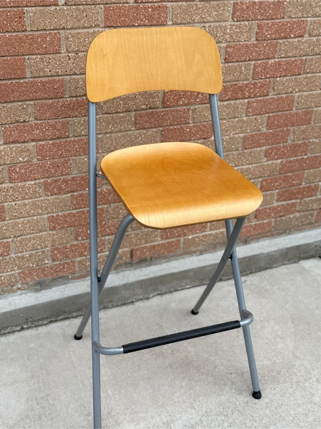Folding Bar Stool - Wood and Metal