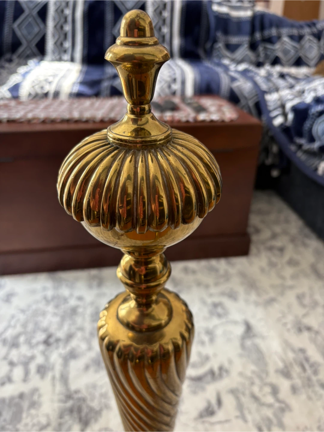 Vintage Brass Fireplace Fender, Set of Two - photo 4