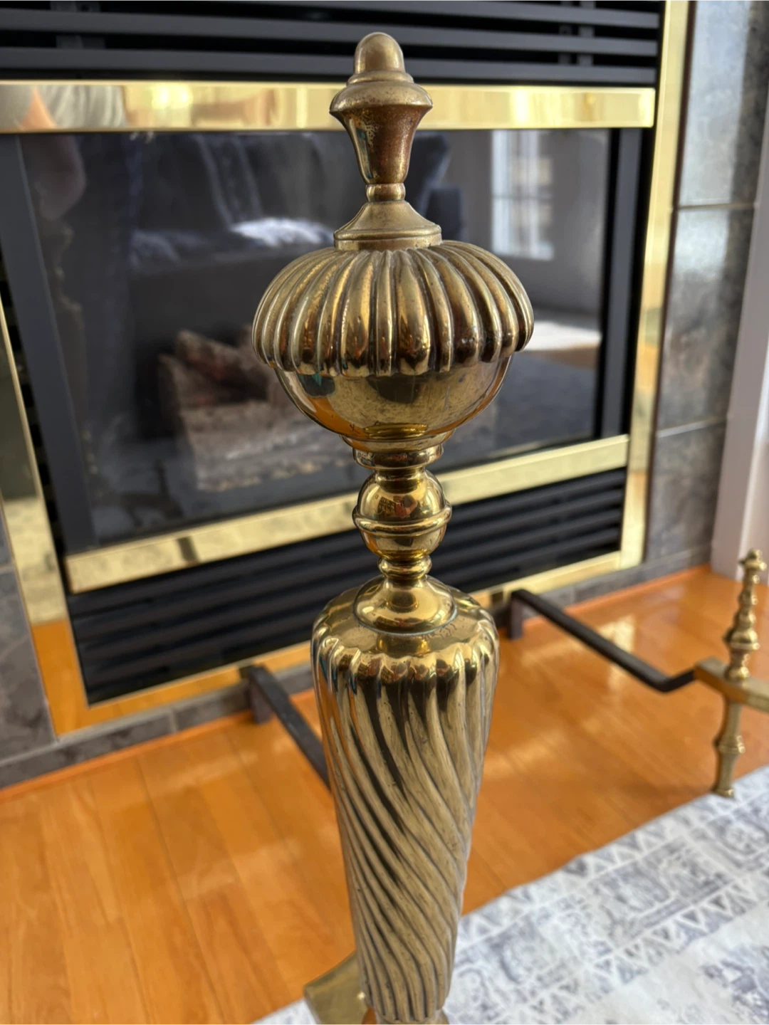 Vintage Brass Fireplace Fender, Set of Two - photo 5