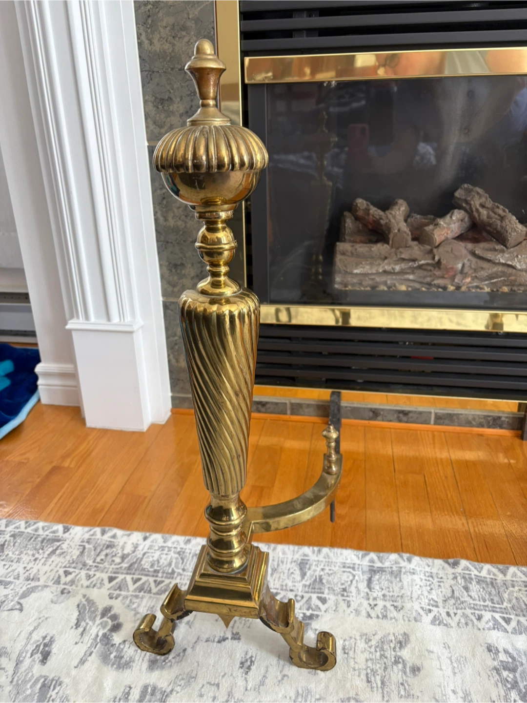 Vintage Brass Fireplace Fender, Set of Two - photo 3